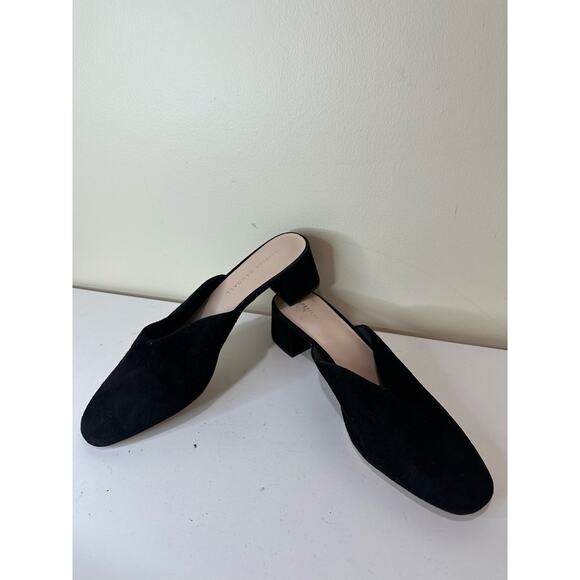 Loeffler Randall Suede Black Heeled Mules - Picture 3 of 7